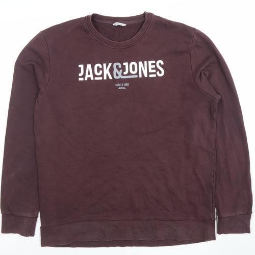 Jack & Jones Men’s Brown Logo Crew Neck Sweatshirt Size L