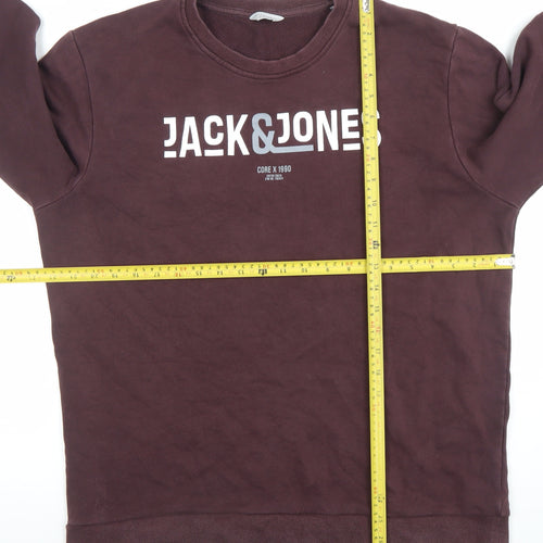 Jack & Jones Men’s Brown Logo Crew Neck Sweatshirt Size L