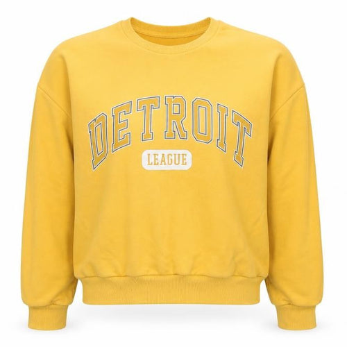 New Look Women Yellow Detroit League Pullover Sweatshirt UK 14