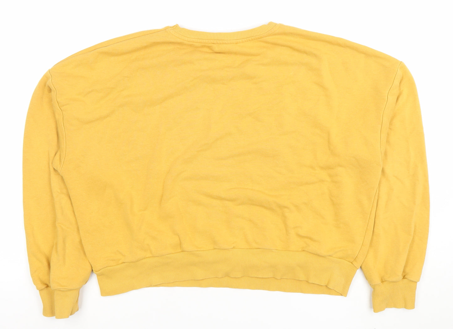 New Look Women Yellow Detroit League Pullover Sweatshirt UK 14