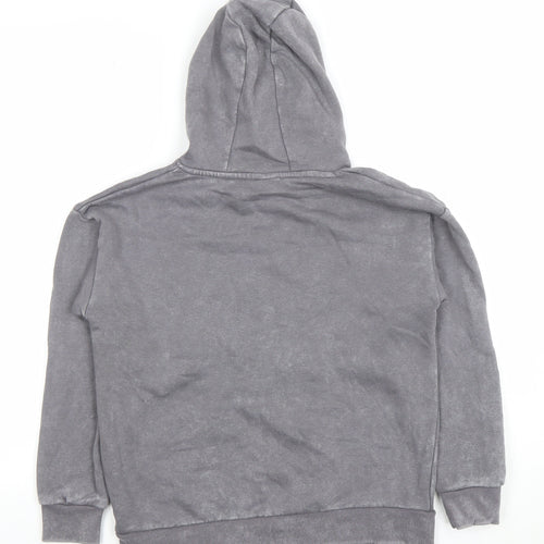 Disney Girls Grey Stitch Pullover Hoodie 10-11 Years Fleece Lined