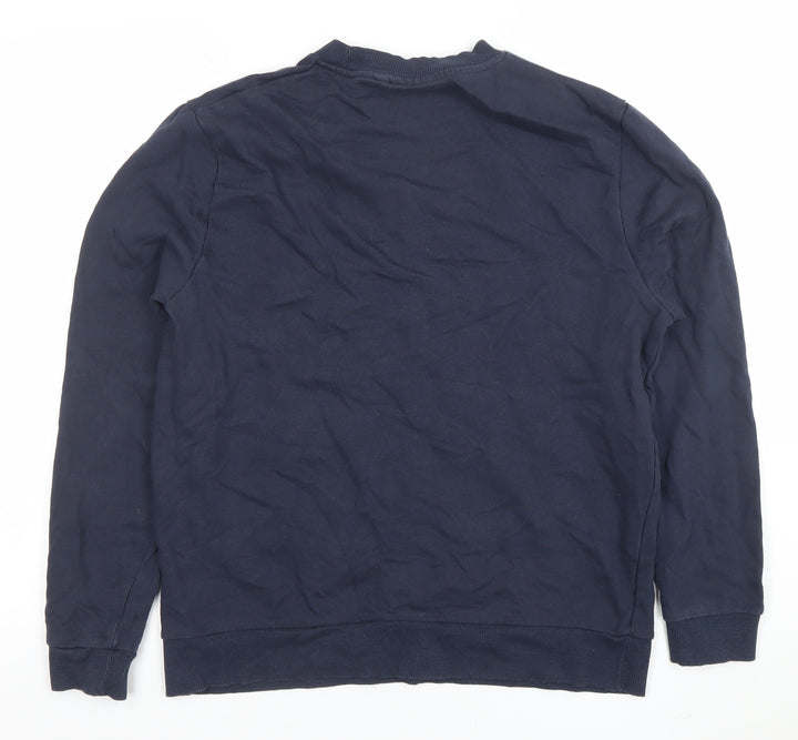 ASOS DESIGN Men's Blue Crew Neck Pullover Sweatshirt M