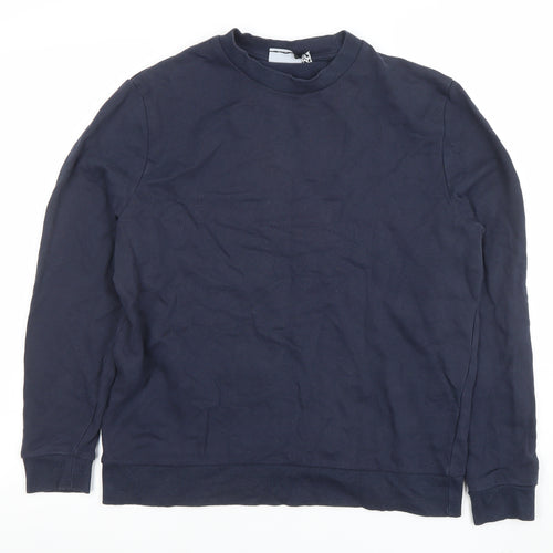 ASOS DESIGN Men's Blue Crew Neck Pullover Sweatshirt M