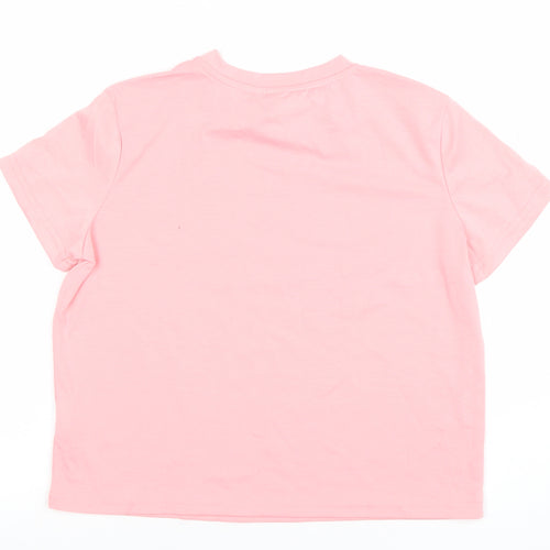 SHEIN Girls Pink Graphic Quote Short Sleeve T-Shirt Size 12 Years