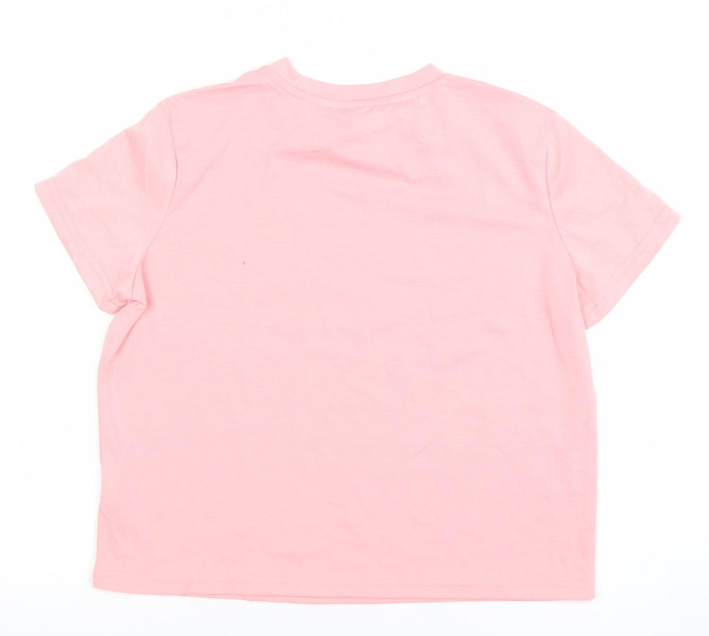 SHEIN Girls Pink Graphic Quote Short Sleeve T-Shirt Size 12 Years