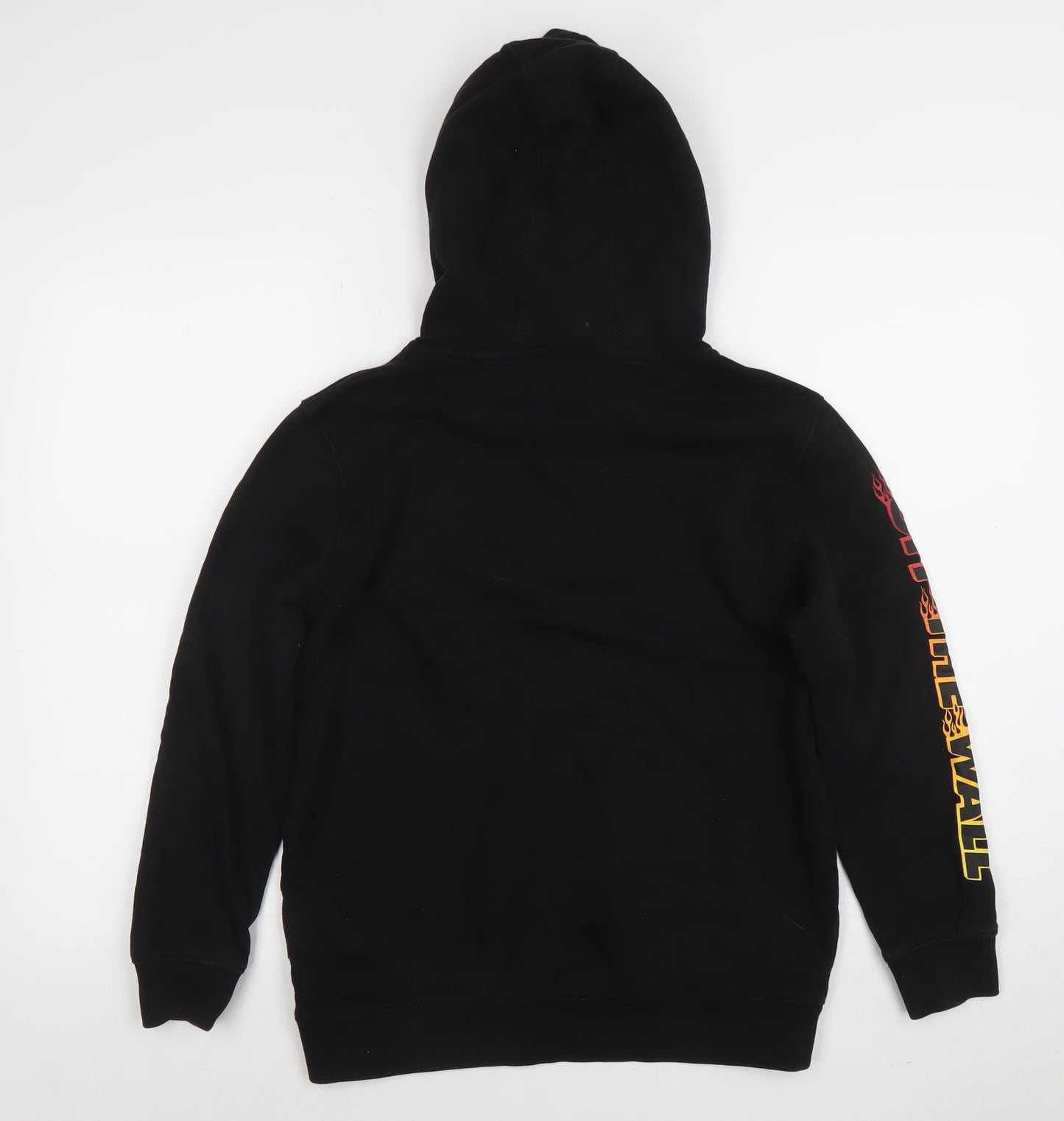 Vans Boys Black Large Pullover Hoodie with Flame Logo Graphic Print