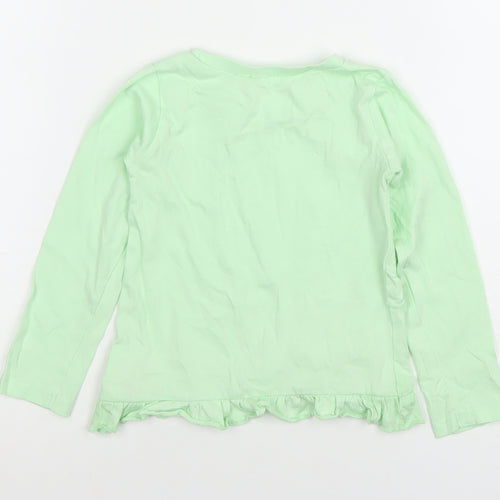 Dunnes Stores Girls Green Long Sleeve Ruffle T-Shirt 18-24 Months