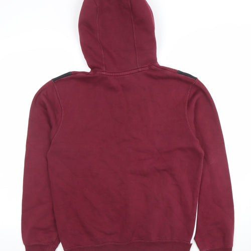 Nike Womens Burgundy Hoodie XS Pullover Colourblock Logo Cotton Blend