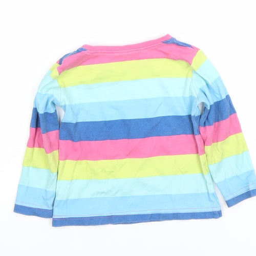 St Bernard Girls Multicoloured Stripe Long Sleeve Cotton T-Shirt 2 Years