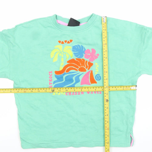Saltrock Boys Green Chasin Waves Sweatshirt 9-10 Years 100% Cotton Crew Neck
