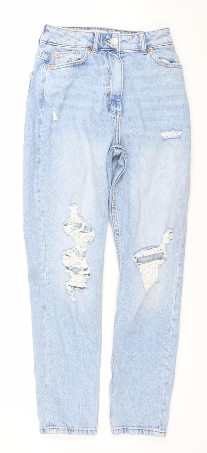 Primark Women Blue Boyfriend Distressed Denim Jeans Size 6