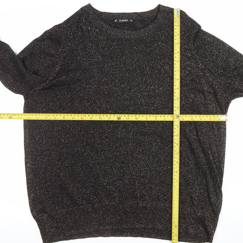 Dunnes Women Black Metallic Knit Long Sleeve Pullover Jumper XL