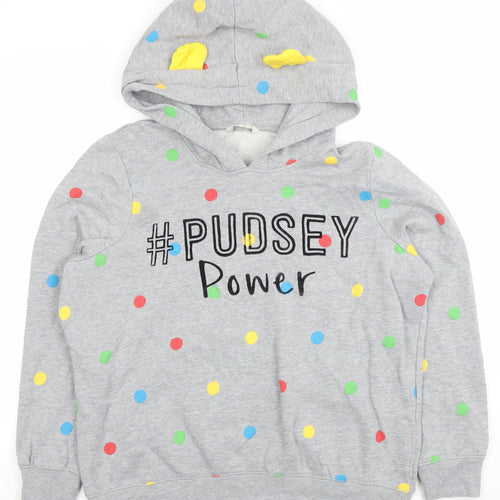 George Womens Grey Hoodie #Pudsey Power Polka Dot Size 16