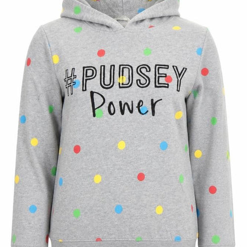 George Womens Grey Hoodie #Pudsey Power Polka Dot Size 16