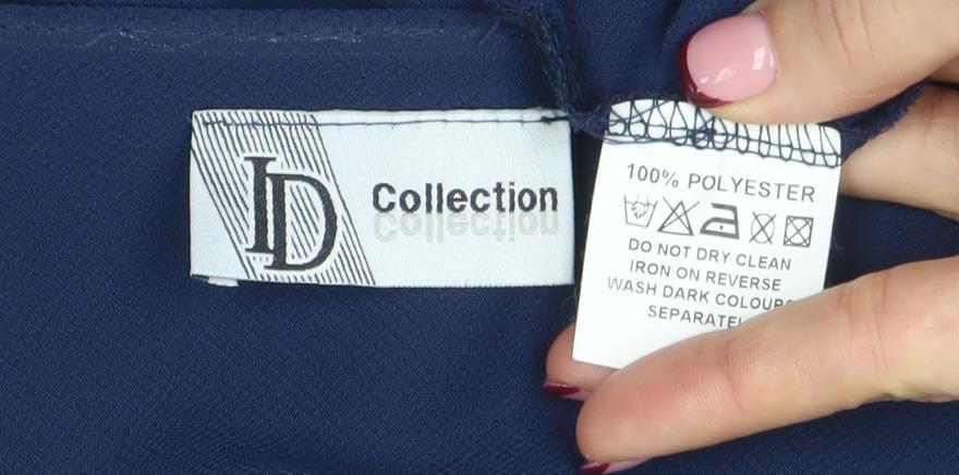 JD Collection Women's Blue Embroidered 3/4 Sleeve Blouse Size 22