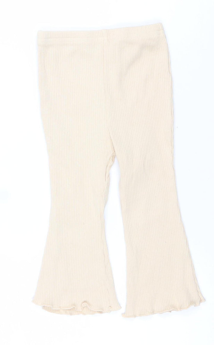 SHEIN Unisex Baby Beige Ribbed Leggings 12-18 Months Cotton Stretch