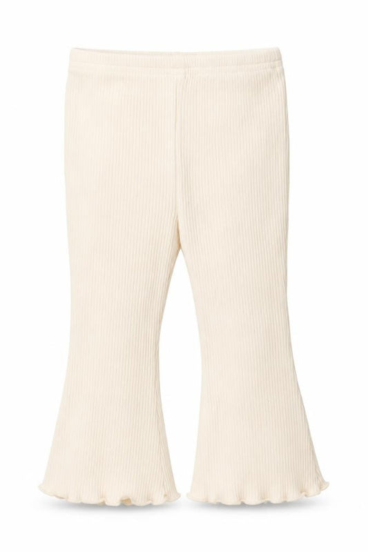 Front view of SHEIN unisex baby beige ribbed leggings 12-18 months cotton stretch