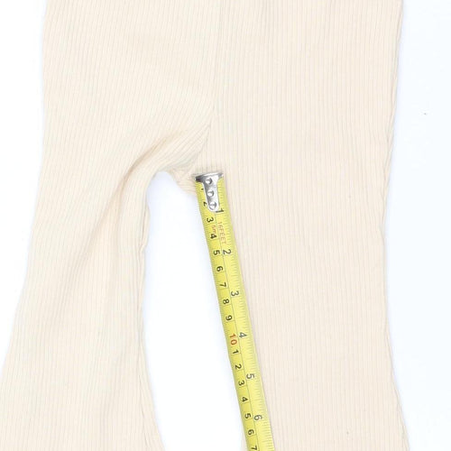 SHEIN Unisex Baby Beige Ribbed Leggings 12-18 Months Cotton Stretch