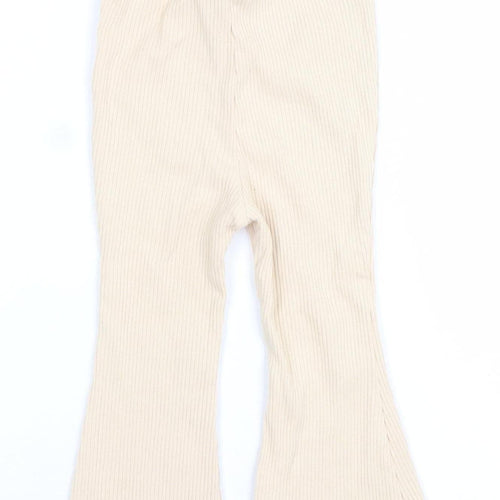 SHEIN Unisex Baby Beige Ribbed Leggings 12-18 Months Cotton Stretch
