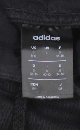 Adidas Women Black Pullover Hoodie Size Small Cotton Blend Logo