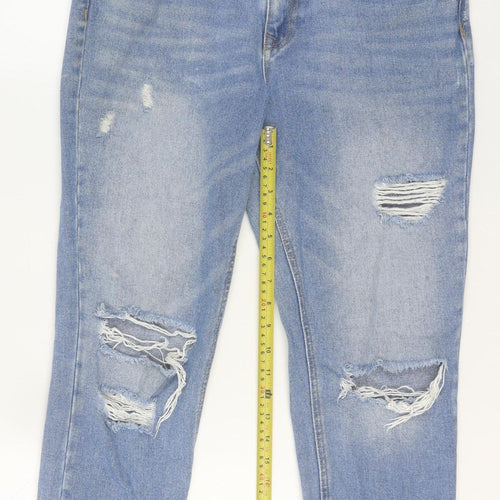 Denim Co. Women's Blue Distressed Boyfriend Jeans Size 10