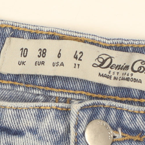 Denim Co. Women's Blue Distressed Boyfriend Jeans Size 10