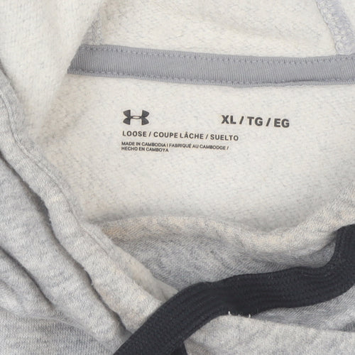 Under Armour Men’s Grey XL Pullover Hoodie Relaxed Fit Cotton Blend