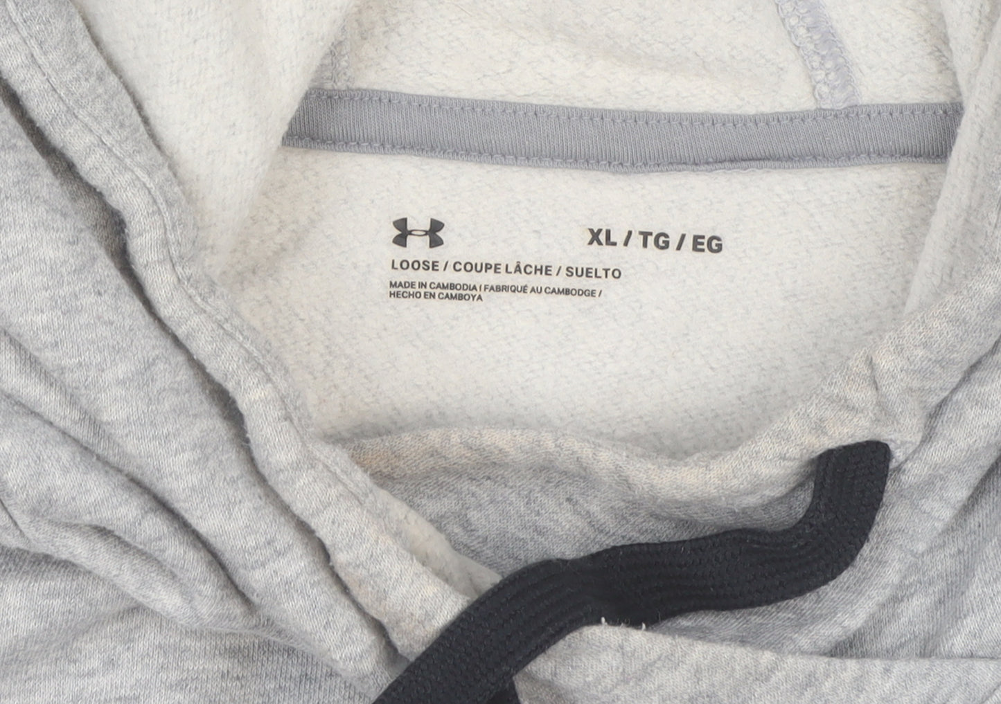 Under Armour Men’s Grey XL Pullover Hoodie Relaxed Fit Cotton Blend