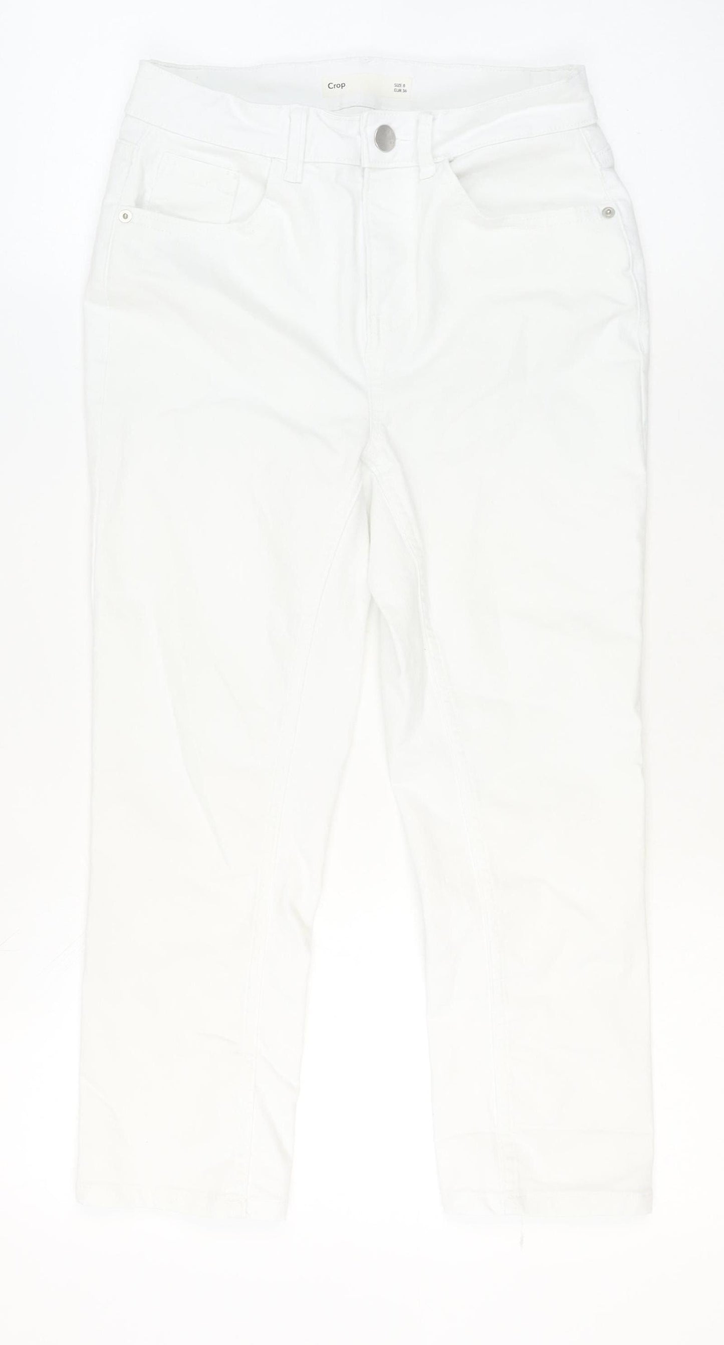 Dunnes Stores Women’s White Crop Jeans Size 8 Regular Fit