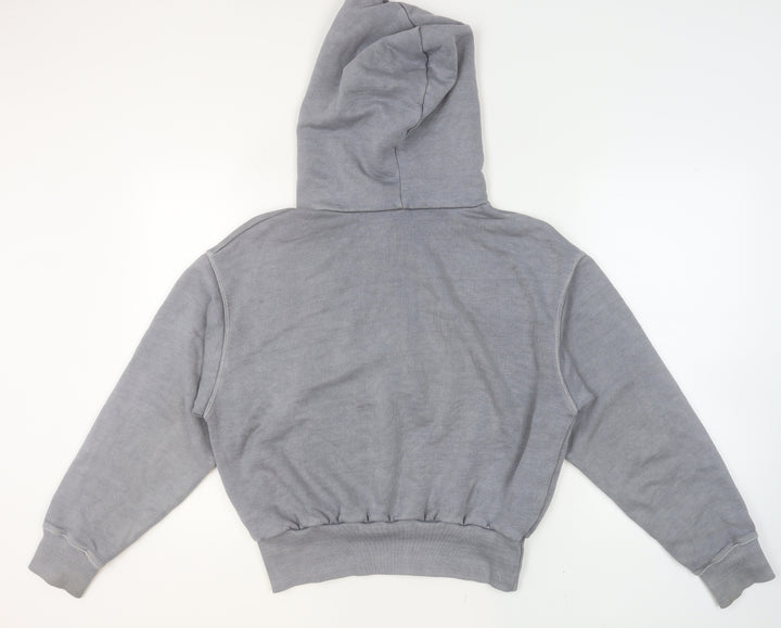 ZARA Womens Grey Cotton Pullover Hoodie Size M