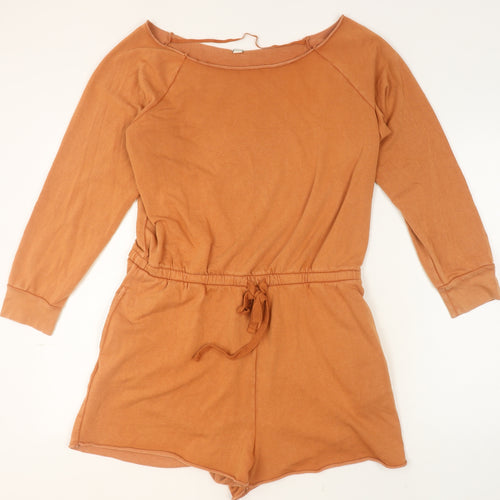 Aerie Women’s Brown Long Sleeve Playsuit XL Drawstring Waist Relaxed Fit