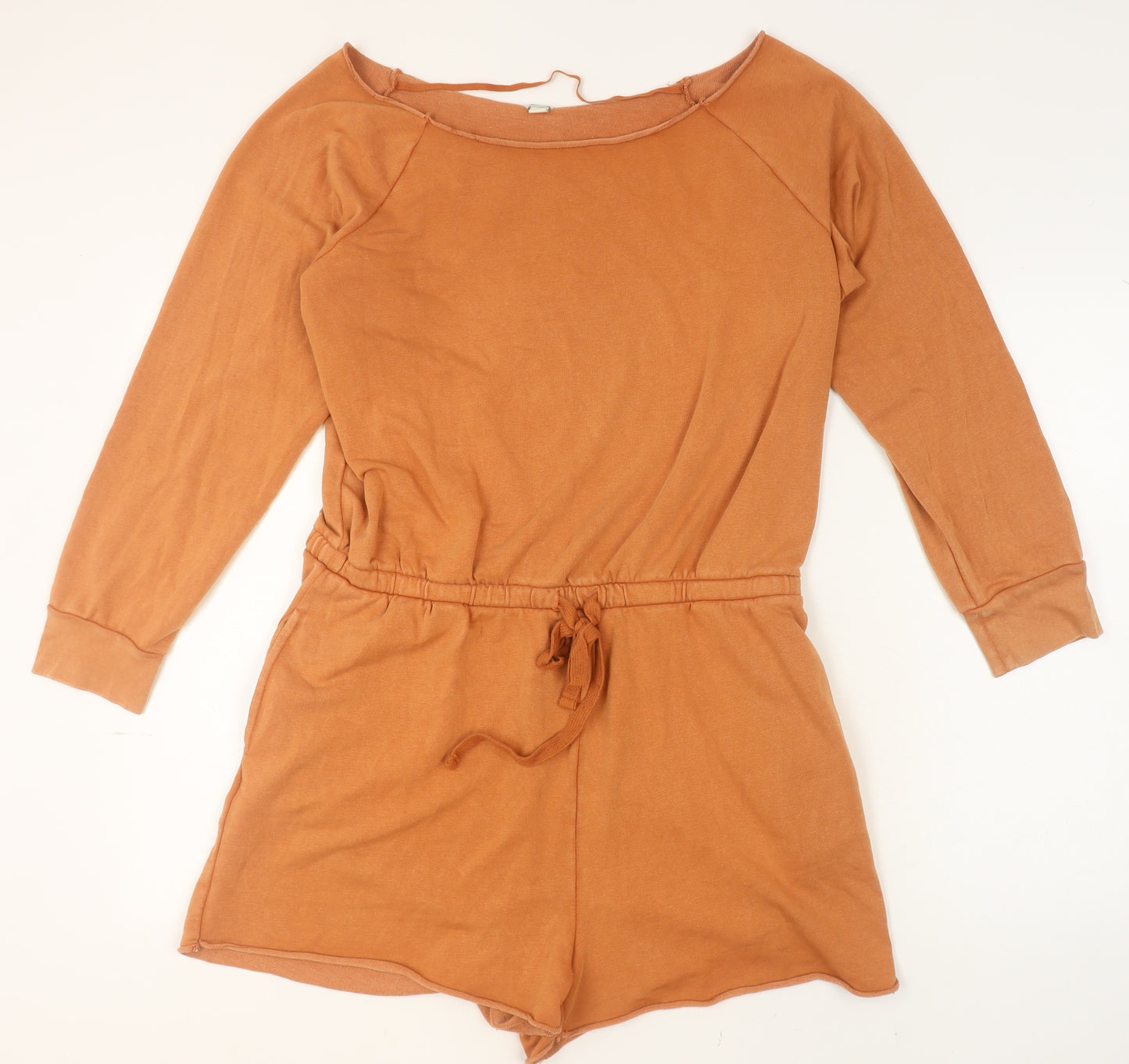 Aerie Women’s Brown Long Sleeve Playsuit XL Drawstring Waist Relaxed Fit