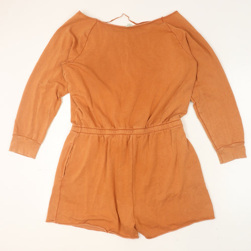 Aerie Women’s Brown Long Sleeve Playsuit XL Drawstring Waist Relaxed Fit