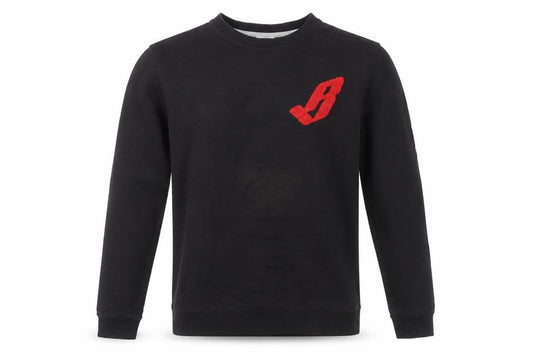 Front view of Billionaire boys’ club men's black embroidered logo pullover sweatshirt, size S