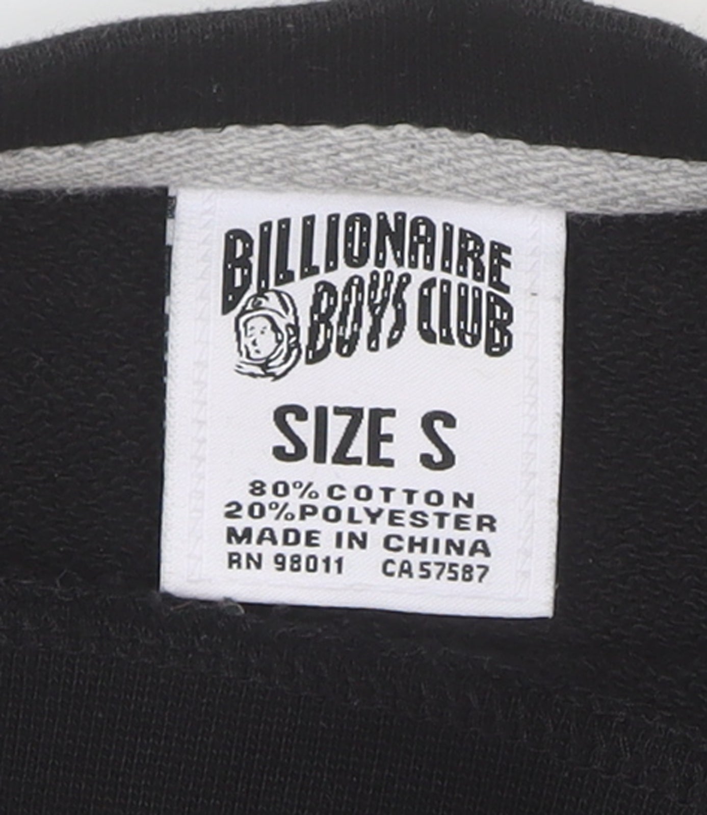 Billionaire Boys Club Men's Black Embroidered Logo Pullover Sweatshirt Size S