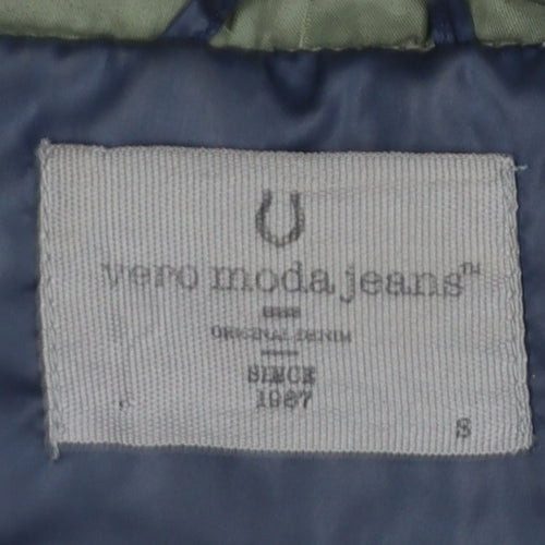 Vero Moda Jeans Women's Blue Hooded Puffer Jacket Size S