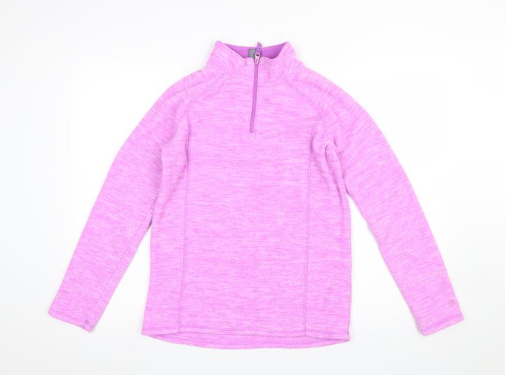 Champion Girls Pink Fleece 1/4 Zip Pullover Sweatshirt XL 14-16 Years