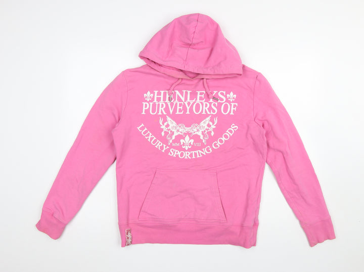 Henleys Womens Pink Pullover Hoodie Size 3 Cotton Blend Casual