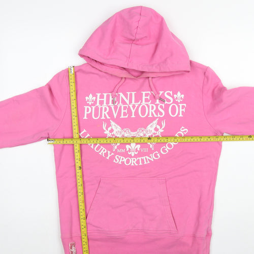 Henleys Womens Pink Pullover Hoodie Size 3 Cotton Blend Casual