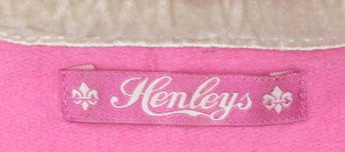 Henleys Womens Pink Pullover Hoodie Size 3 Cotton Blend Casual