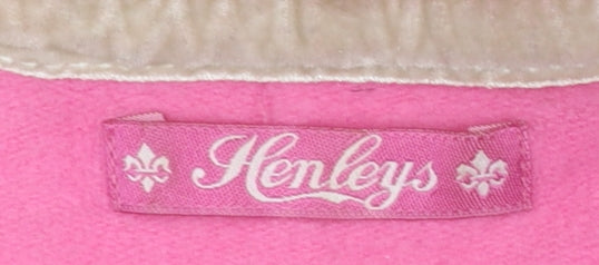 Henleys Womens Pink Pullover Hoodie Size 3 Cotton Blend Casual
