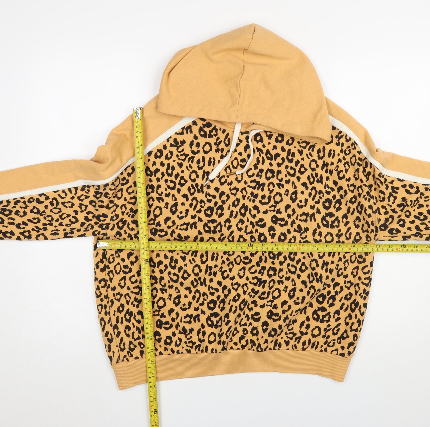 Next Women's Beige Leopard Print Hoodie M Cotton Blend