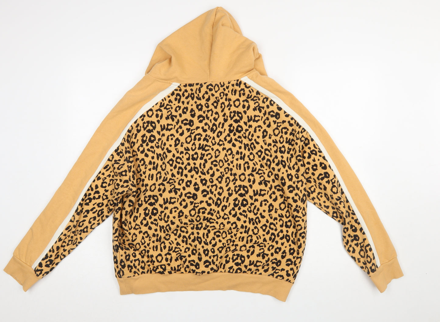 Next Women's Beige Leopard Print Hoodie M Cotton Blend