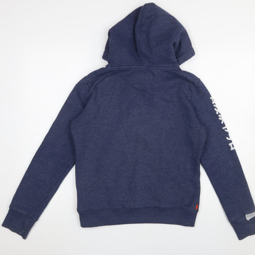 Superdry Women's Blue Pullover Hoodie Small Cotton Blend Casual