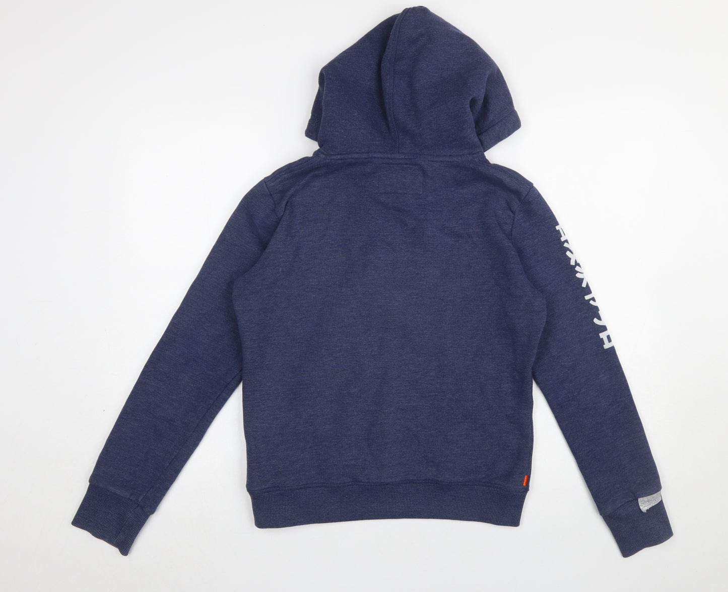 Superdry Women's Blue Pullover Hoodie Small Cotton Blend Casual