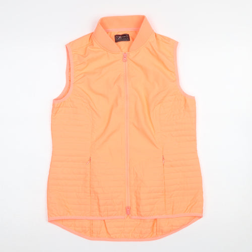Next Womens Orange Sleeveless Zip Waistcoat Size 14 Polyester Lined