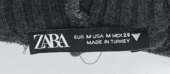 Zara Women’s Grey Roll Neck Sleeveless Knit Vest Jumper Size 12