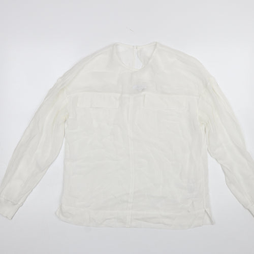 Reiss Women’s White Long Sleeve Viscose Blouse Size S
