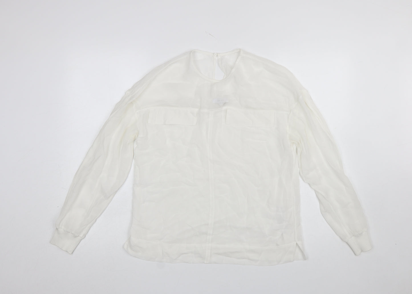 Reiss Women’s White Long Sleeve Viscose Blouse Size S