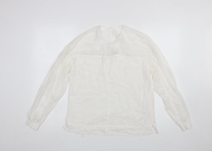 Reiss Women’s White Long Sleeve Viscose Blouse Size S